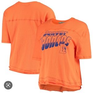 Junk Food Orange Denver Broncos Champions Crop Top T-Shirt